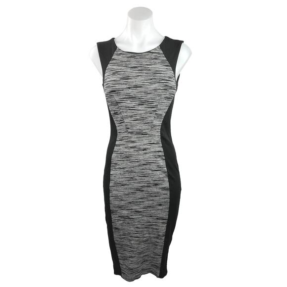 H&M Dresses & Skirts - H&M Gray Black Sleeveless Knee Length Back Zip Business Career Sheath Dress Sz S